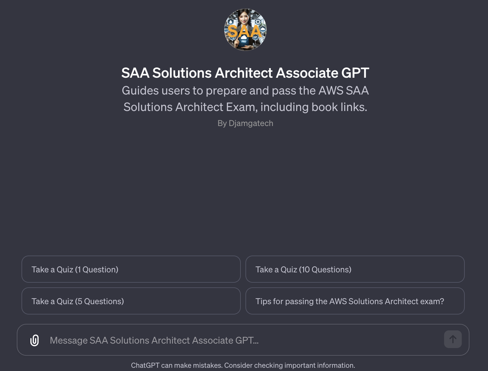 Ace the AWS SAA Solutions Architect Associate SAA-C03 Exam with GPT:  AWS SAA EXAM PREP GPT